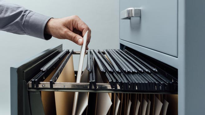 Accounting Documents in the Filing Cabinet